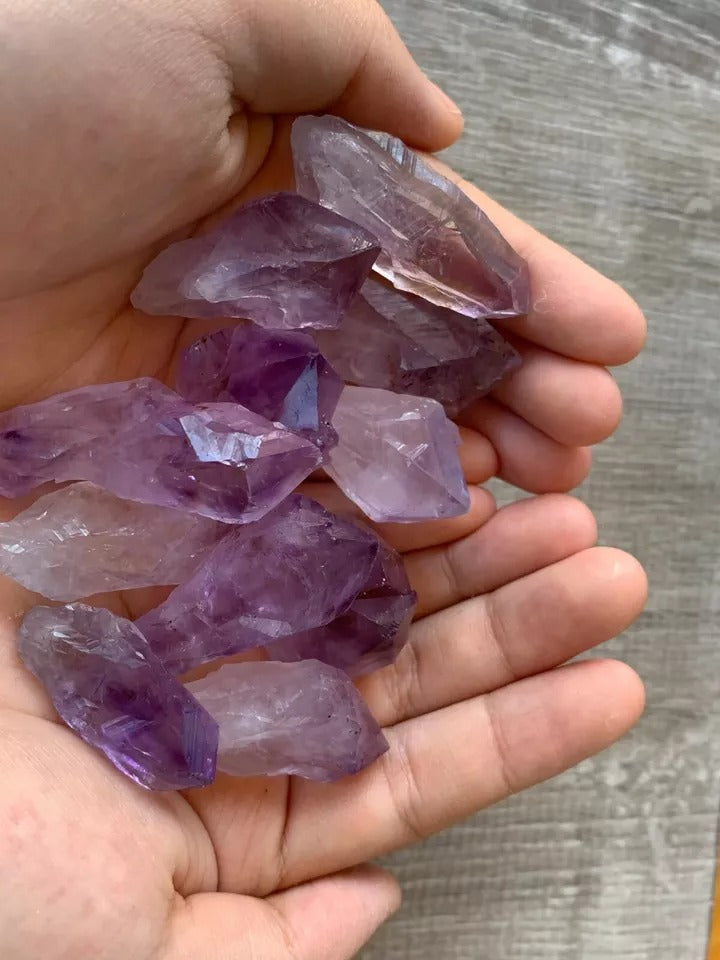 Brazilian Rough Amethyst Natural Point 1-2.25", Wholesale Bulk Lot