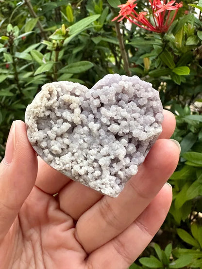 Large Grape Agate Heart, 2" Polished Grape Agate Heart, Grape Agate Palm Stone