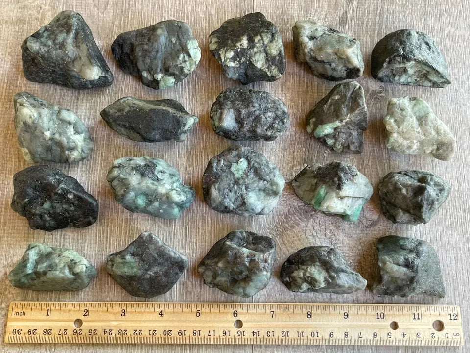 Large Emerald Rough Stones, 2 - 3 Inch Raw Emerald, Wholesale Bulk Lot