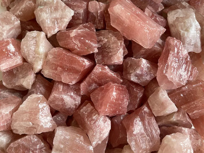 Strawberry Calcite, 1-2" Rough Natural Strawberry Calcite Stones, Wholesale Bulk