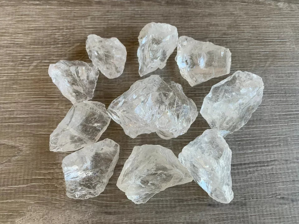 Natural Rough Clear Quartz Chunks, 1-2" Raw Clear Quartz, Pick How Many