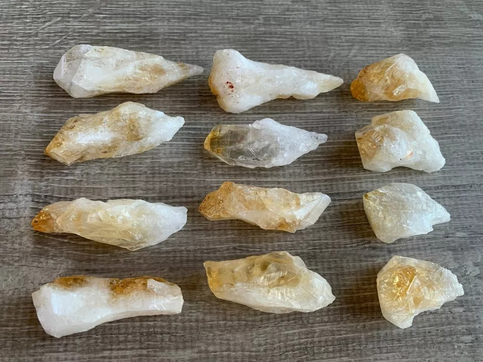 1.25- 2.25" Brazilian Rough Citrine Point, Success Stone, Wholesale Bulk Lot