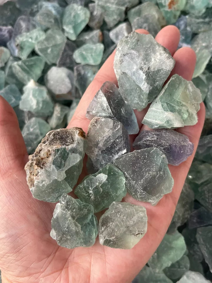 1/2 Lb Rough Large Fluorite Gemstone - Raw Natural Crystals for Cabbing, Wicca