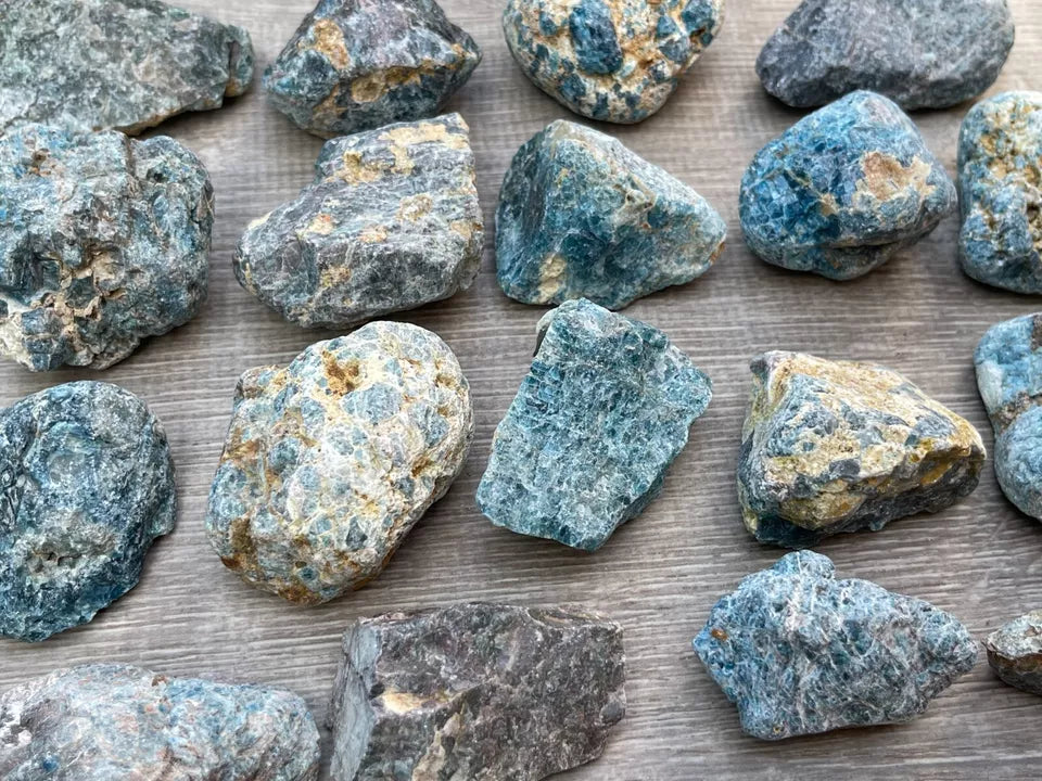 Large Apatite Rough Natural Stones, 2-4" Raw Blue Apatite, Pick A Weight