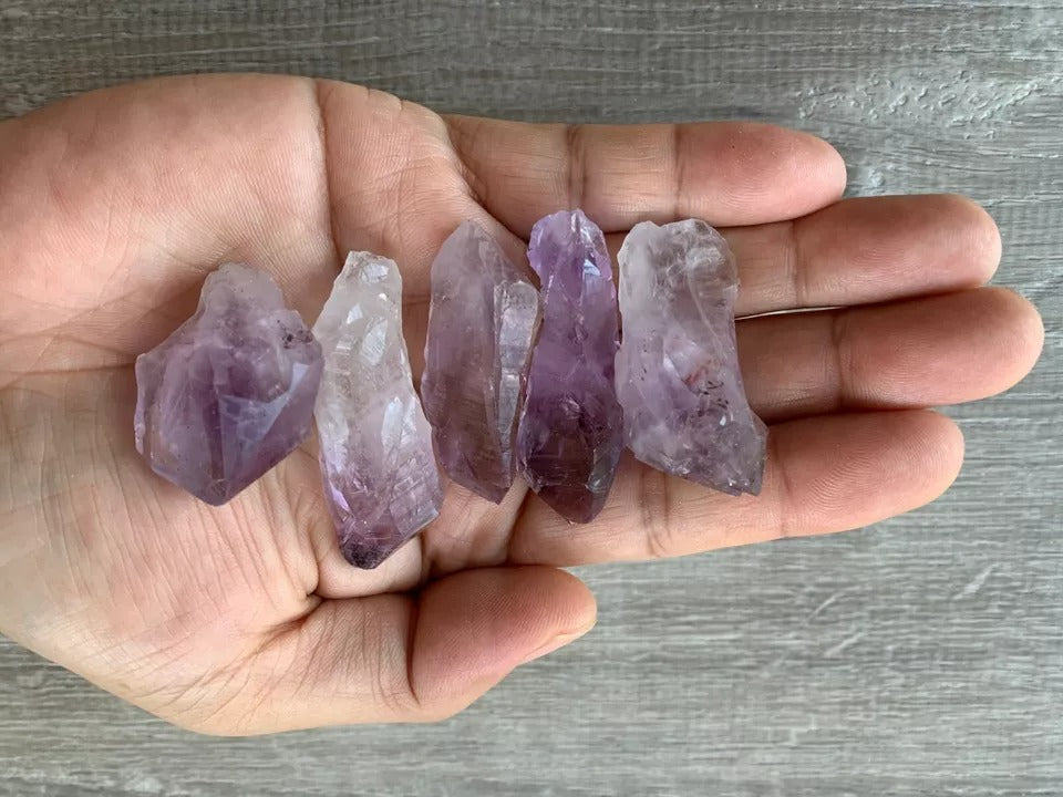 Brazilian Rough Amethyst Natural Point 1-2.25", Wholesale Bulk Lot