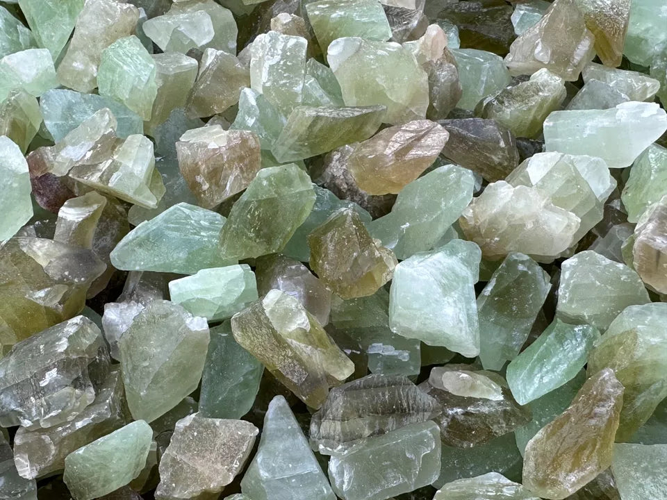 Small Green Calcite Rough Natural Stones, 0.5-1.25" Raw Calcite Green, Bulk Lot