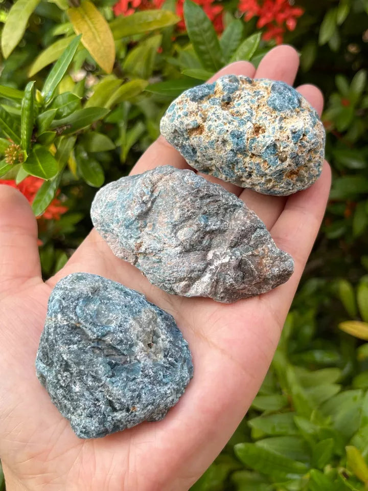 Large Apatite Rough Natural Stones, 2-4" Raw Blue Apatite, Pick A Weight