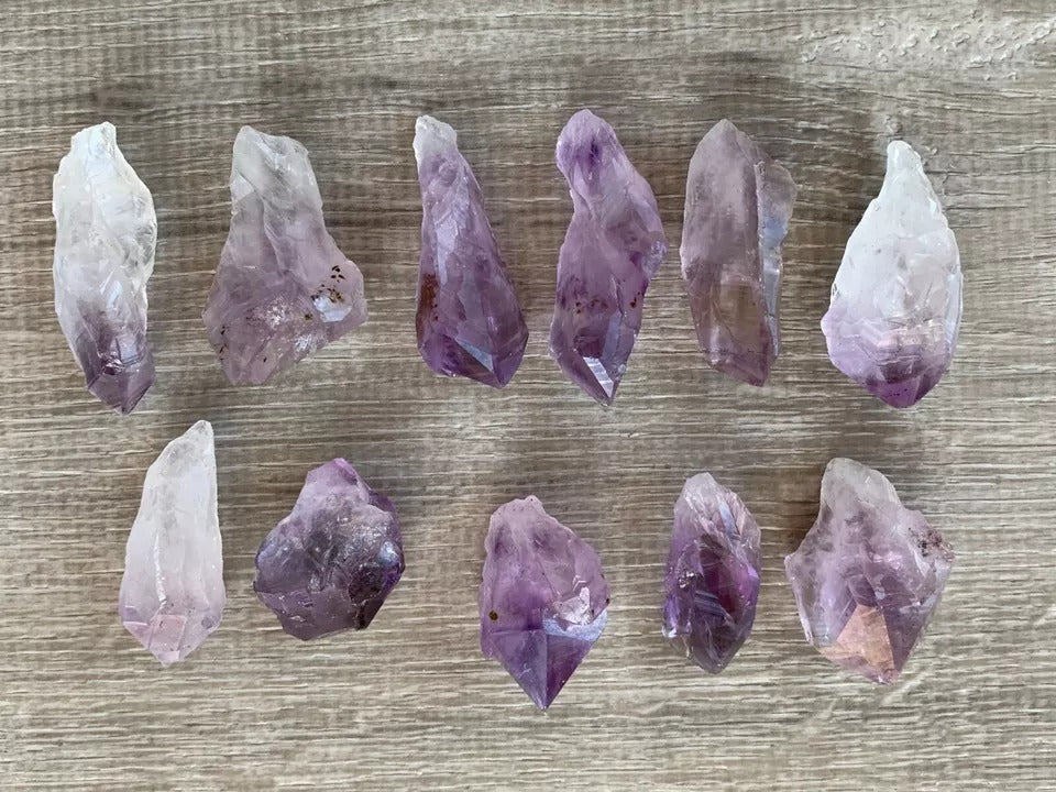 Brazilian Rough Amethyst Natural Point 1-2.25", Wholesale Bulk Lot