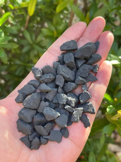 Grade A++ Shungite Rough Semi Chips 8-25 mm, Natural Shungite Crystal Mini Chips