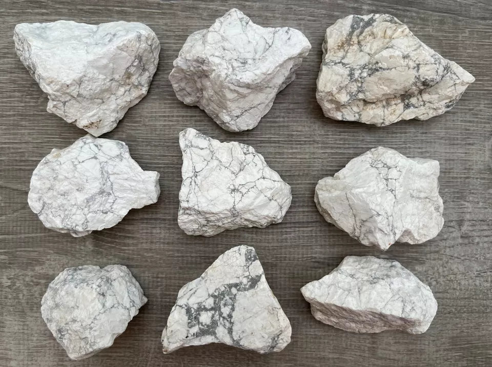 Large White Howlite Rough Natural Stones, 2-3.5" Raw Howlite Stones,Pick a Weigt