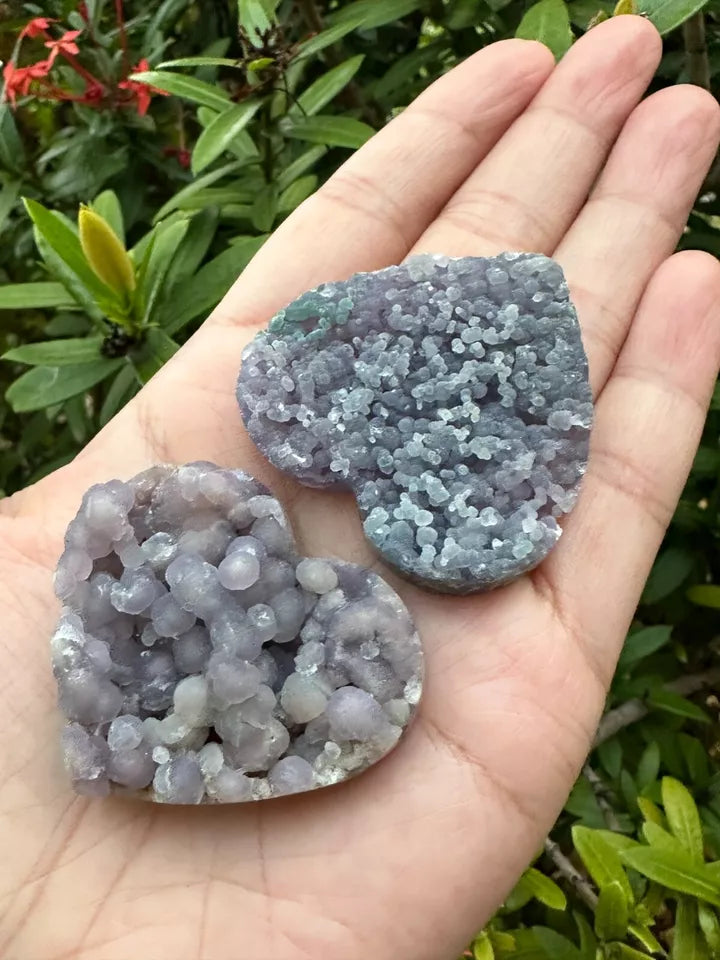 Large Grape Agate Heart, 2" Polished Grape Agate Heart, Grape Agate Palm Stone