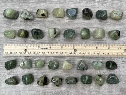 Prehnite With Rutile Tumbled Stones, 0.75-1.25" Tumbled Prehnite Stones,Bulk lot