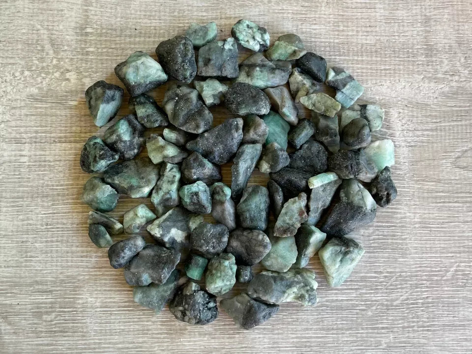 Small Emerald Rough Natural Stones, 0.5"-1.25" Raw Emerald, Wholesale Bulk Lot