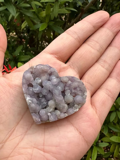 Large Grape Agate Heart, 2" Polished Grape Agate Heart, Grape Agate Palm Stone