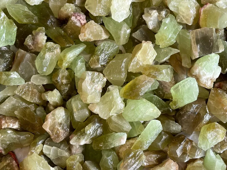 Green Calcite Rough Natural Stones, 1.25"-2" Raw Calcite Green, Healing Crystals