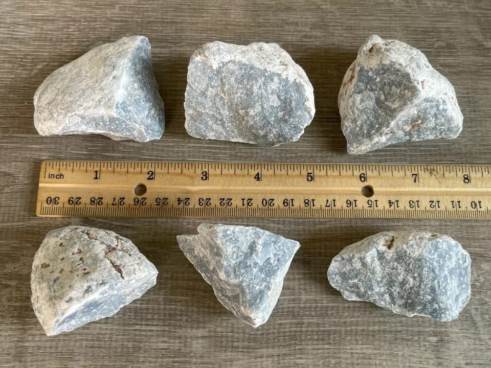 Grade A+ Large Angelite Raw Stone, 2-3 Inch Rough Angelite, Wholesale Bulk Lot