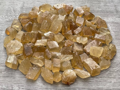 Small Citrine Calcite Rough Stones, 0.5-1.25" Raw Mini Calcite Honey, Bulk Lot