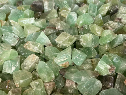 Small Green Calcite Rough Stones, 0.75"-1.25" Raw Calcite Green Chips, Bulk Lot