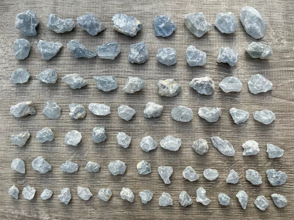 Raw Celestite Rough Stones, Small Rough Celestite, Blue Crystals, Wholesale Lot