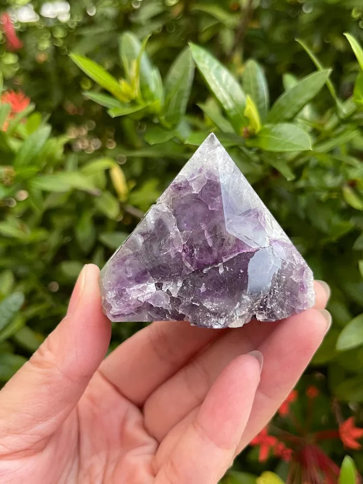 Standing Rainbow Fluorite Top Polished Point, Semi Top Polished Rough Fluorite