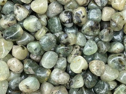 Prehnite With Rutile Tumbled Stones, 0.8-1" Tumbled Prehnite Stones, Bulk lots