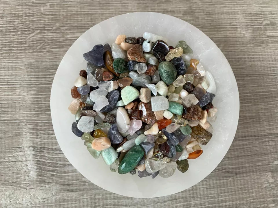 Tumbled Mix Semi Tumbled Gemstone Mini Chips 5 - 15 mm, Wholesale Bulk Lot