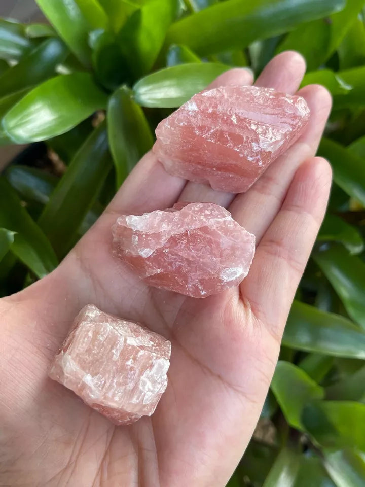 Strawberry Calcite, 1-2" Rough Natural Strawberry Calcite Stones, Wholesale Bulk