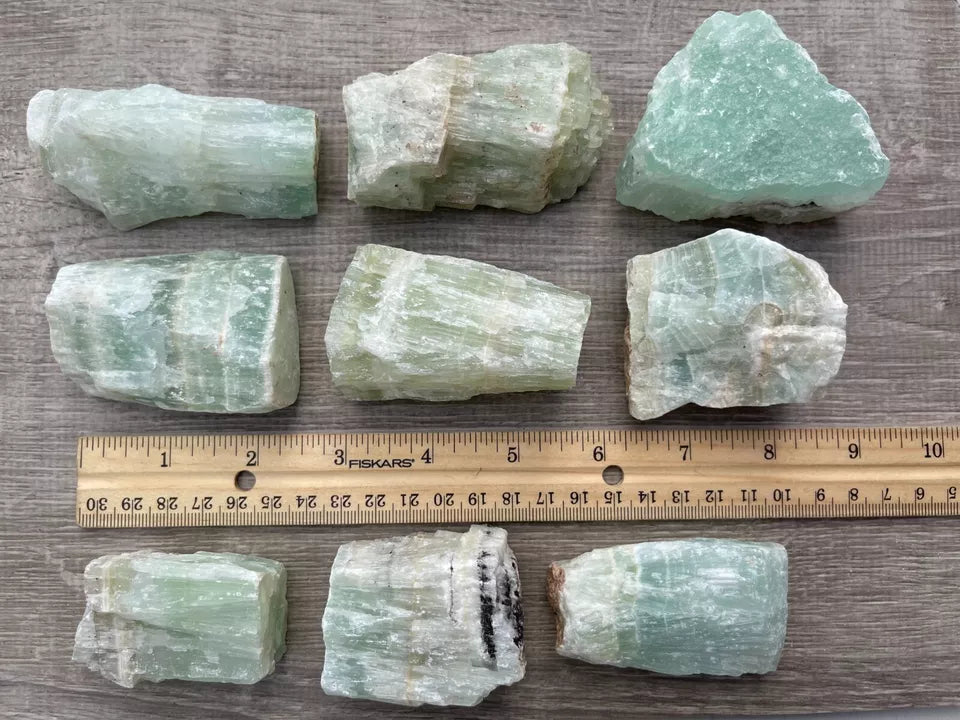 Large Rough Pistachio Calcite Stone, 2-3" Raw Aqua Calcite, Wholesale Bulk Lot