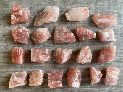 Strawberry Calcite, 1-2" Rough Natural Strawberry Calcite Stones, Wholesale Bulk