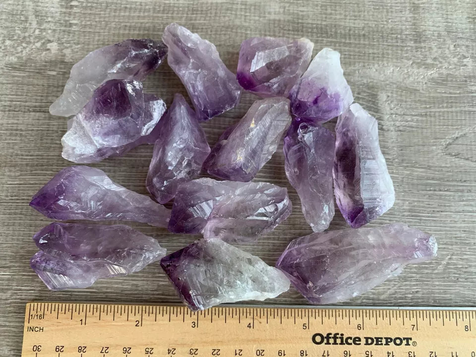 Large Amethyst Rough Points, 1.75 - 2.5" Raw Amethyst Points, Wholesale Bulk Lot