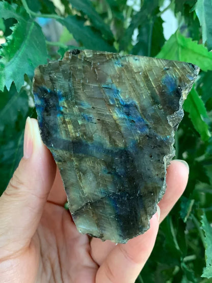 Natural Labradorite Slab, 1.25" - 5" High Flash Raw Labradorite, Pick a Size