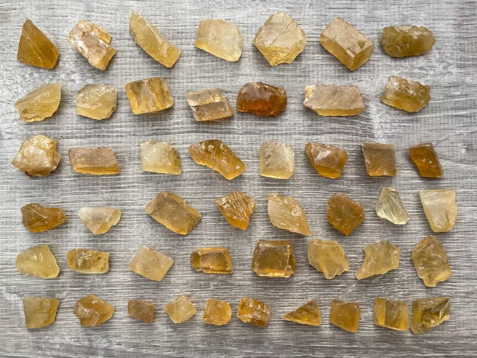 Small Citrine Calcite Rough Stones, 0.5-1.25" Raw Mini Calcite Honey, Bulk Lot