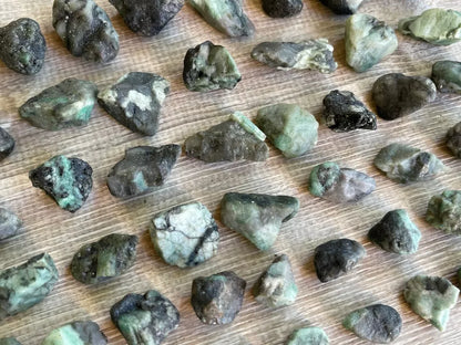 Small Emerald Rough Natural Stones, 0.5"-1.25" Raw Emerald, Wholesale Bulk Lot