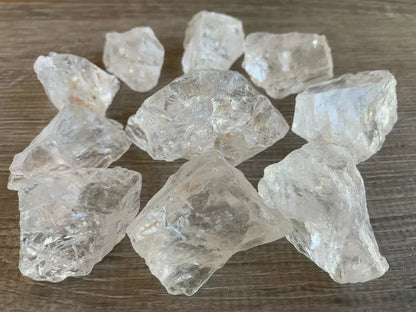 Natural Rough Clear Quartz Chunks, 1-2" Raw Clear Quartz, Wholesale Bulk Lot