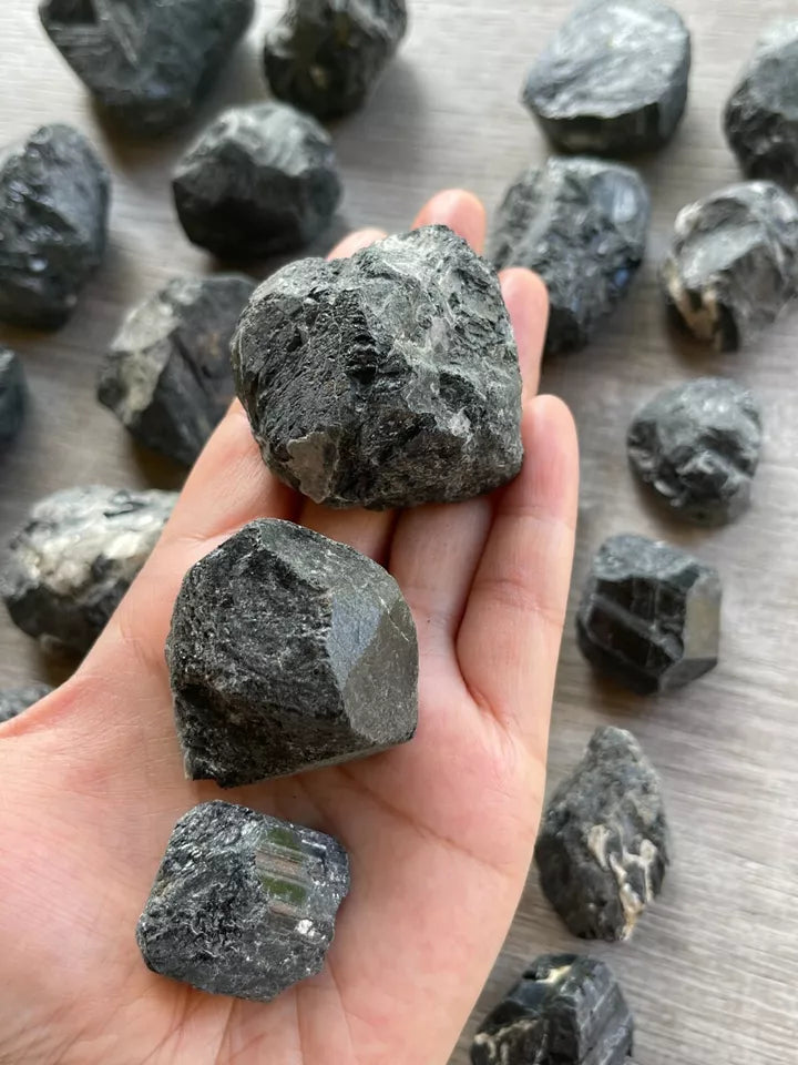 Raw Black Tourmaline, 1"-2.5" Natural Rough Black Tourmaline, Wholesale Bulk Lot