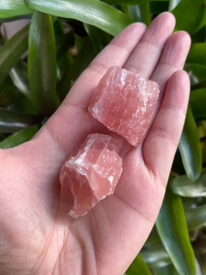 Strawberry Calcite, 1-2" Rough Natural Strawberry Calcite Stones, Wholesale Bulk