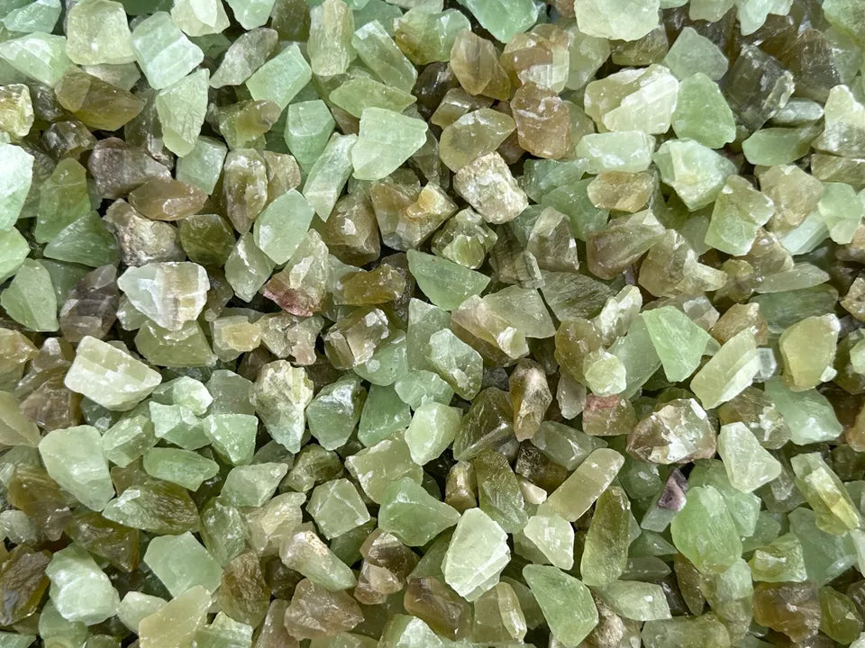 Small Green Calcite Rough Natural Stones, 0.5-1.25" Raw Calcite Green, Bulk Lot