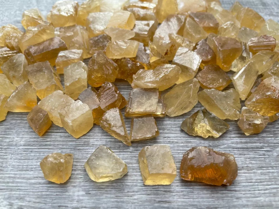 Small Citrine Calcite Rough Stones, 0.5-1.25" Raw Mini Calcite Honey, Bulk Lot