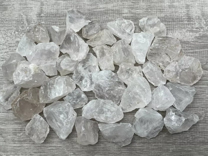 Natural Rough Clear Quartz Chunks, 1-2" Raw Clear Quartz, Pick How Many