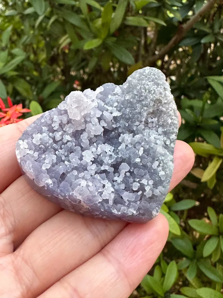 Large Grape Agate Heart, 2" Polished Grape Agate Heart, Grape Agate Palm Stone