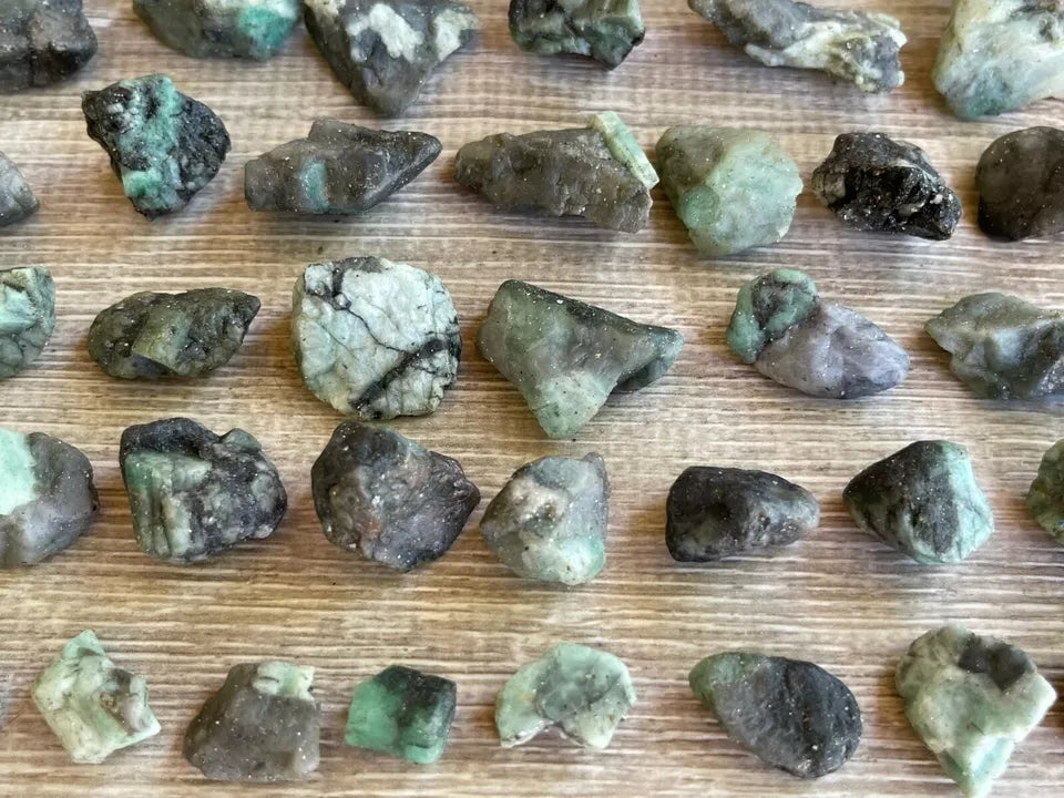 Small Emerald Rough Natural Stones, 0.5"-1.25" Raw Emerald, Wholesale Bulk Lot