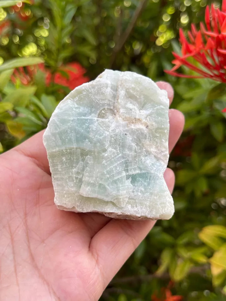 Large Rough Pistachio Calcite Stone, 2-3" Raw Aqua Calcite, Wholesale Bulk Lot