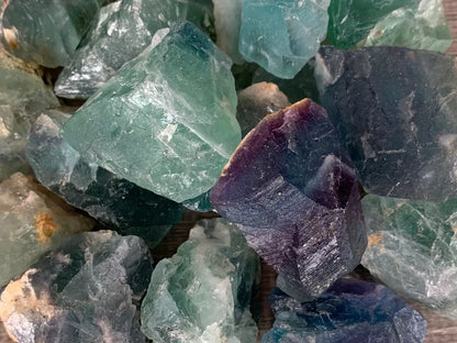 1/2 Lb Rough Large Fluorite Gemstone - Raw Natural Crystals for Cabbing, Wicca