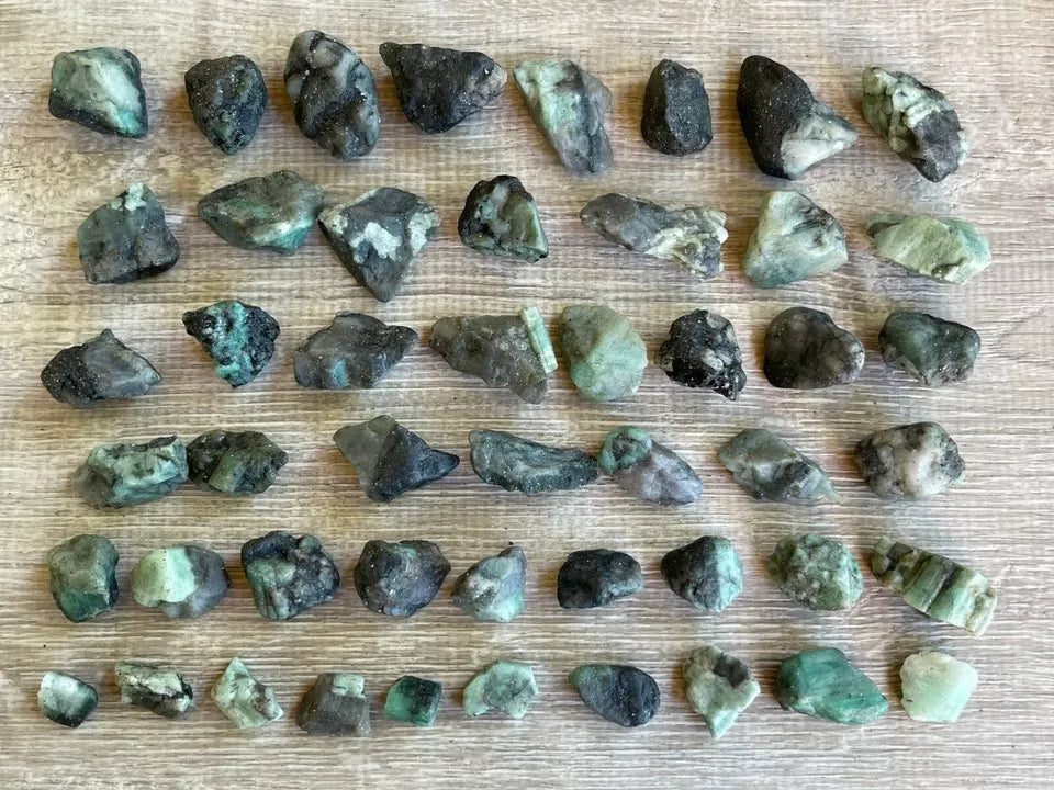 Small Emerald Rough Natural Stones, 0.5"-1.25" Raw Emerald, Wholesale Bulk Lot