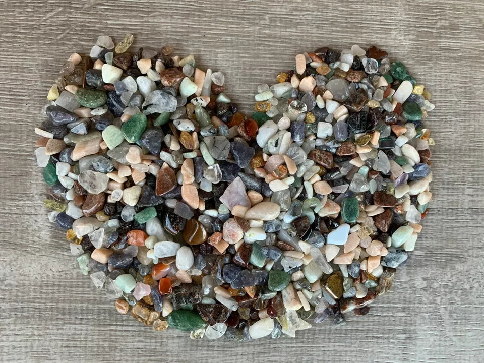 Tumbled Mix Semi Tumbled Gemstone Mini Chips 5 - 15 mm, Wholesale Bulk Lot