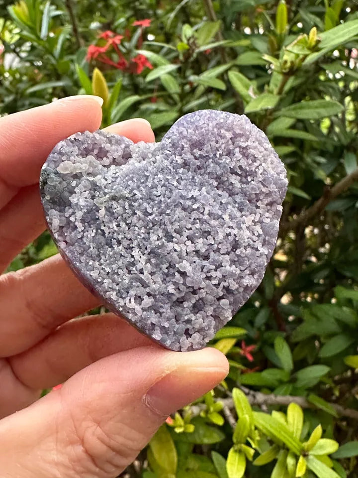 Large Grape Agate Heart, 2" Polished Grape Agate Heart, Grape Agate Palm Stone