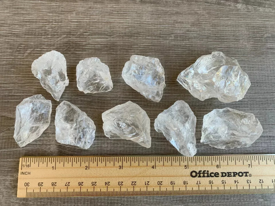 Natural Rough Clear Quartz Chunks, 1-2" Raw Clear Quartz, Pick How Many