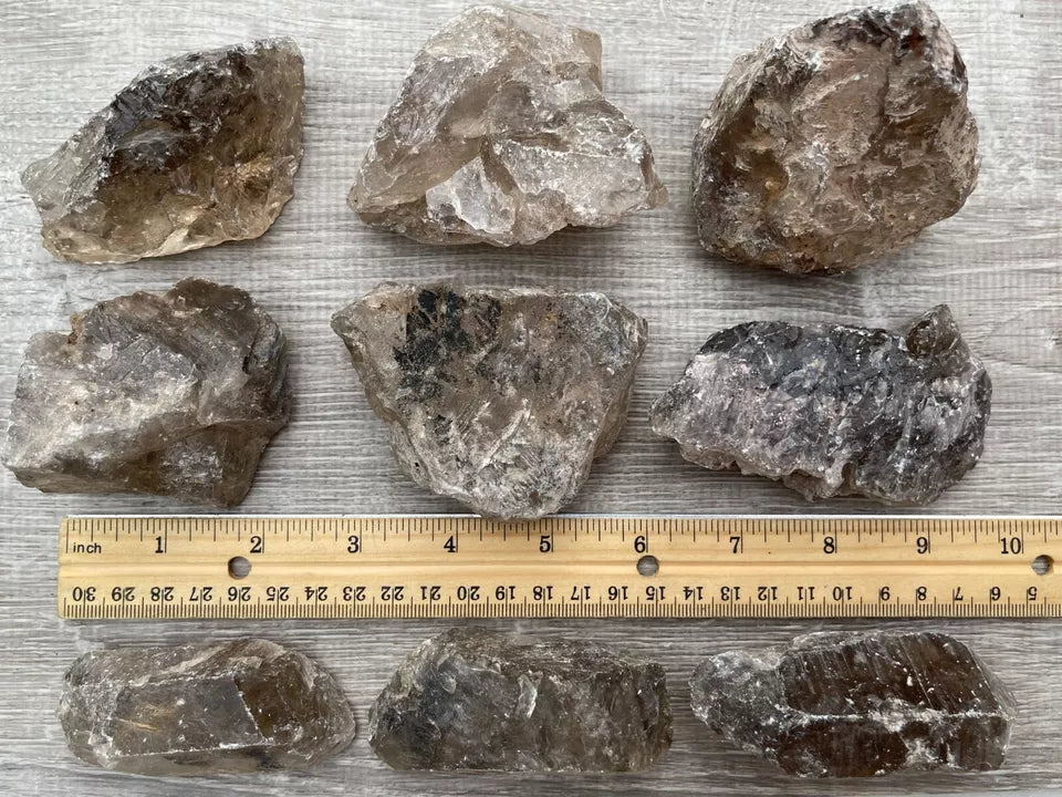 Large Smoky Quartz Rough Natural Stones, 2-4" Raw Smoky Quartz Crystals